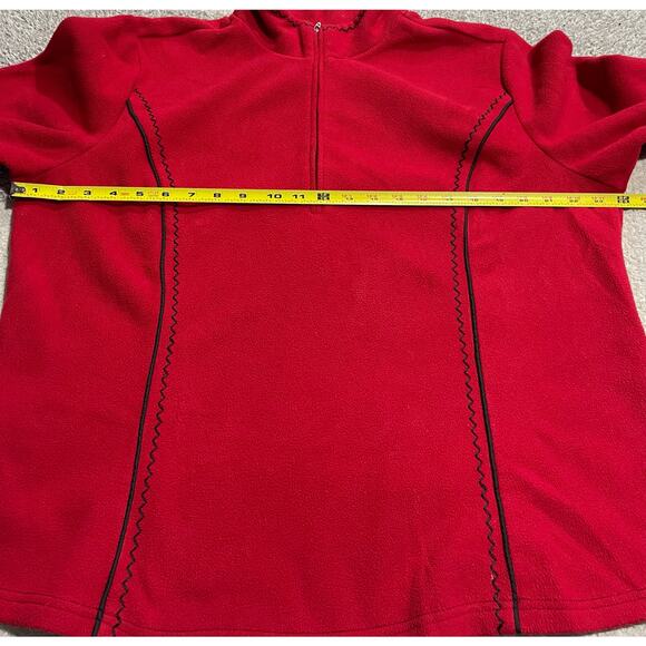 Coldwater Creek Women's Size XL Fleece Jacket Quarter Zip Top Red Pullover - Picture 3 of 9